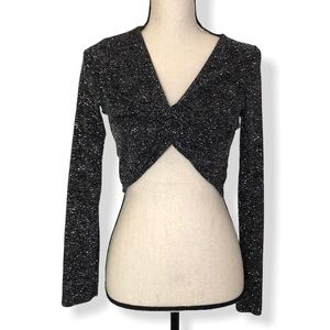 Forever 21 Twisted Sparkle Crop Top